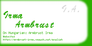 irma armbrust business card